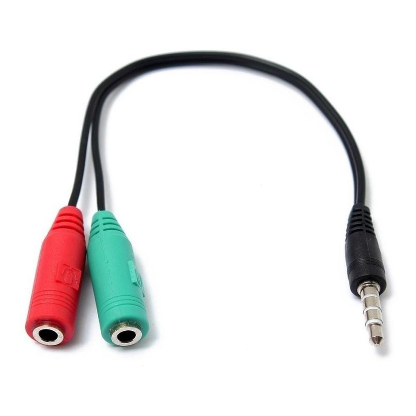 Adaptador Noganet Miniplug 3.5mm 4 Contactos a 2 Miniplug Hembra PS4