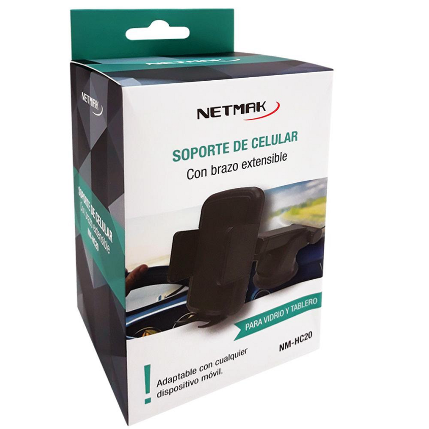 Soporte Brazo Extensible Celular p/Auto Netmak