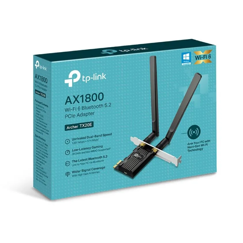 Placa de Red ARCHER PCIE AX1800 2 Ant Wifi+Bluetooth Tp-Link