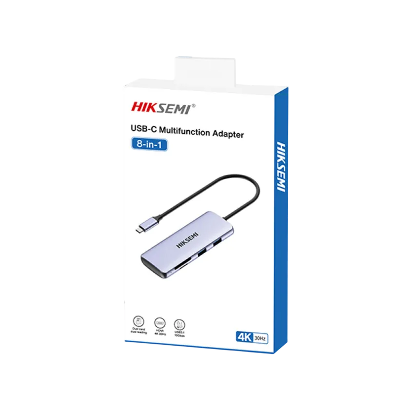 Hub HIKSEMI 8en1 USB Type C HDMI SD USB 3.0 x3 / USB 2.0