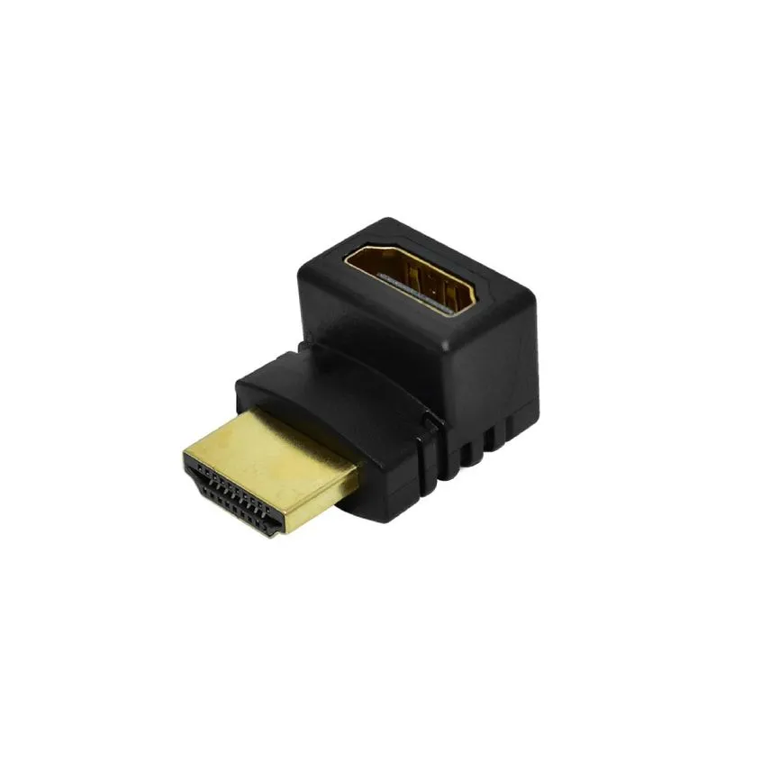 Adaptador HDMI Macho a Hembra 90 Grados Nisuta Conectores Dorados