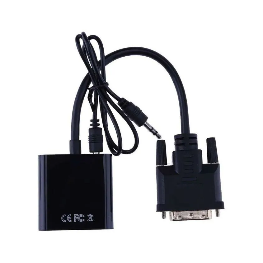 Adaptador DVI-D M A VGA H (24+1) con AUDIO Intco