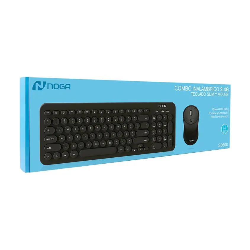 Combo Mouse + Teclado Inalambrico 2.4G Ultra Slim Soft Touch Noganet