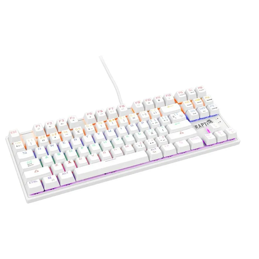 Teclado Raptor Fireclaw M87 Mecanico Outemu RED Blanco