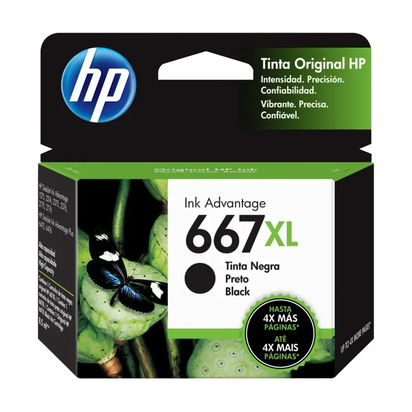 Cartucho de Tinta HP 667XL Original Negro 3YM81AL