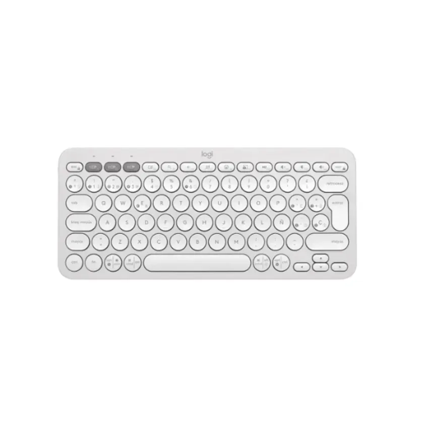 Teclado Logitech Bluetooth K380s Pebble Blanco Teclas Redondas
