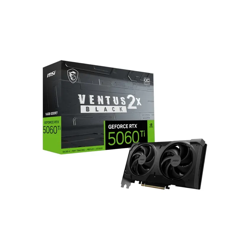 VGA MSI GeForce RTX 5060 Ti VENTUS 2X OC BLACK PLUS 16G