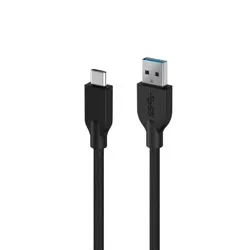 Cable USB A a Tipo C MAcho-Macho Genius Mallado Negro 3Amp 1.5mtrs