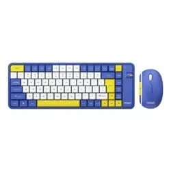 Teclado + Mouse Inalambrico 2.4G BT Noganet Azul Amarillo