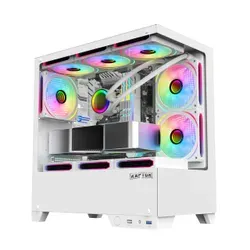 Gabinete Gamer Raptor Thunder Strike Tg Fan X1 Rgb Blanco