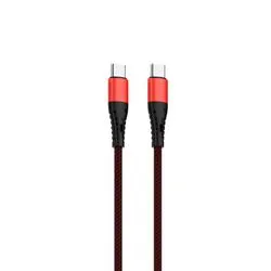 Cable USB Soul Mallado Tipo C a Tipo C Rojo 1 Metro 60W