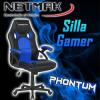 Silla Ultra Gamer Azul - Negra Netmak WARRIOR SERIES NM-PHONTUM-A