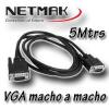 Cable Vga macho a macho 5 Mtrs c/filtro Netmak NM-C18-5 