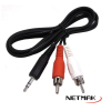 Cable miniplug 3.5mm a 2 Rca 1.5mtrs Netmak NM-C25X1.5